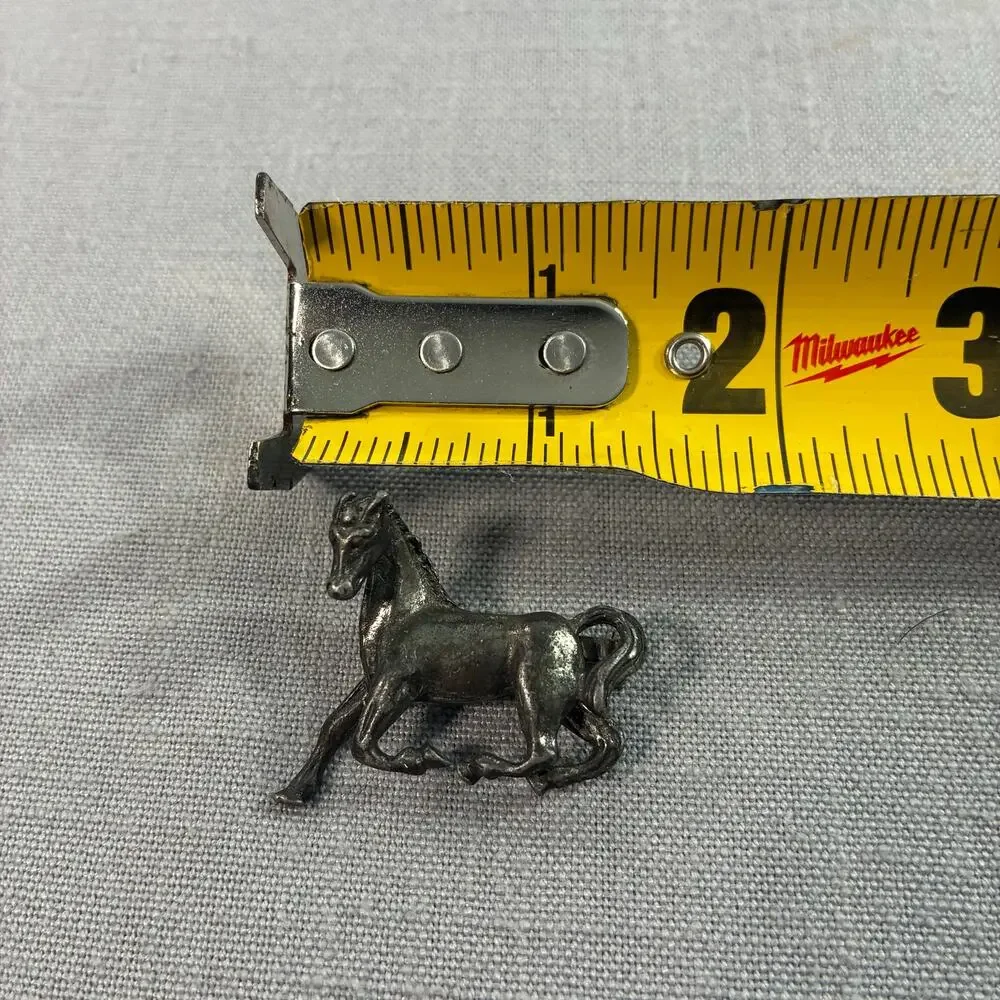 Vintage Galloping Horse Brooch Silver Tone Equestrian Stallion Figural Pin